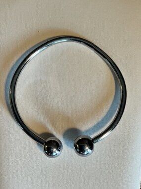 Sterling Silver Torque Bangle/Ball-End Cuff Bracelet